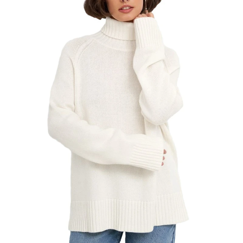 

2024 New Elegant Commuting Versatile Solid Color Pullover Sweater with Shoulder Sleeves