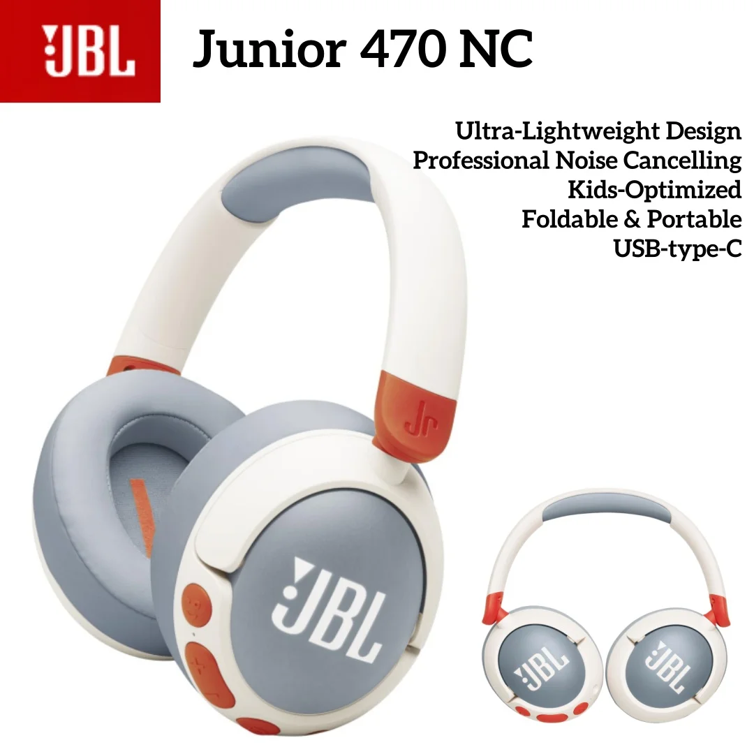 JBL Junior 470NC Children's Wireless In-Ear Noise-Canceling Headphones, with extended battery life, quick charging, and wireless