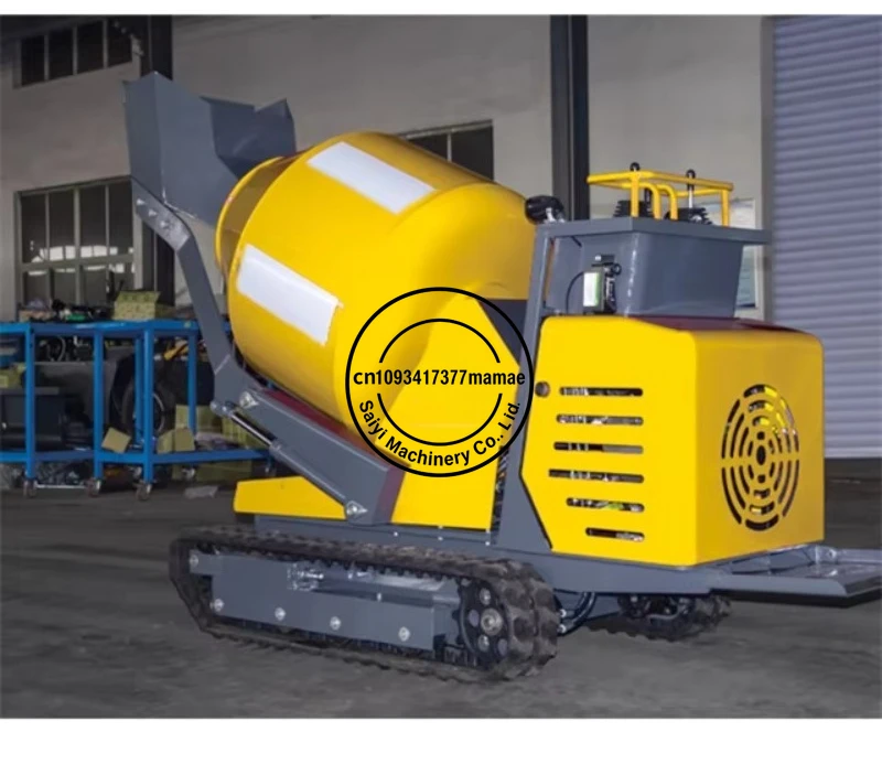 Customized New Product Small Mini Concrete Mixer 300l Self-loadng Tracked Mini Crawler Dumper Portable Automatic Track Mobile Ce
