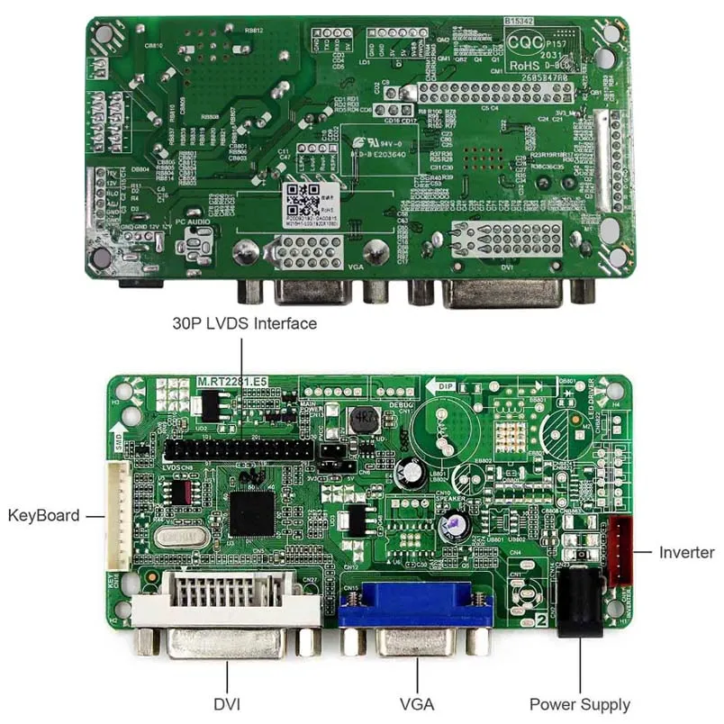 Плата DVI VGA RT2281 для 10,4 дюйма 1024x768 NL10276BC20-18 20-контактный ЖК-экран LVDS