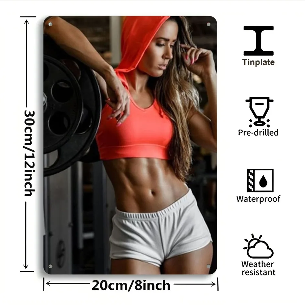 

Motivational metal wall art for gym, 12x8 inches, durable, easy to hang. Ideal for home gym & room decor. Fitness inspiration de