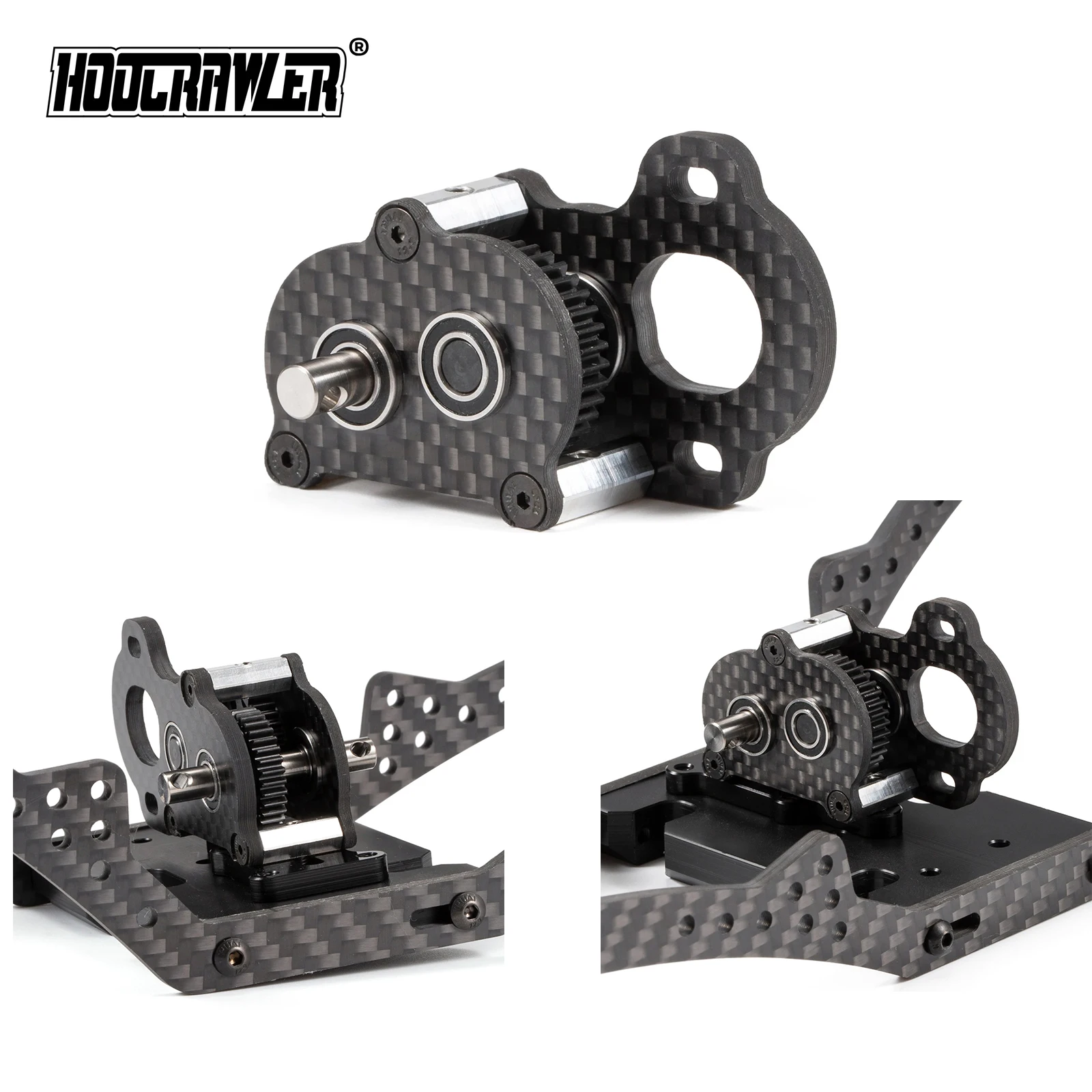 

Black Carbon 48P Ultra-Light Portal Transmission Tiny Gearbox for 1/10 LCG Chassis Comp Builds Rigs SCX10 III