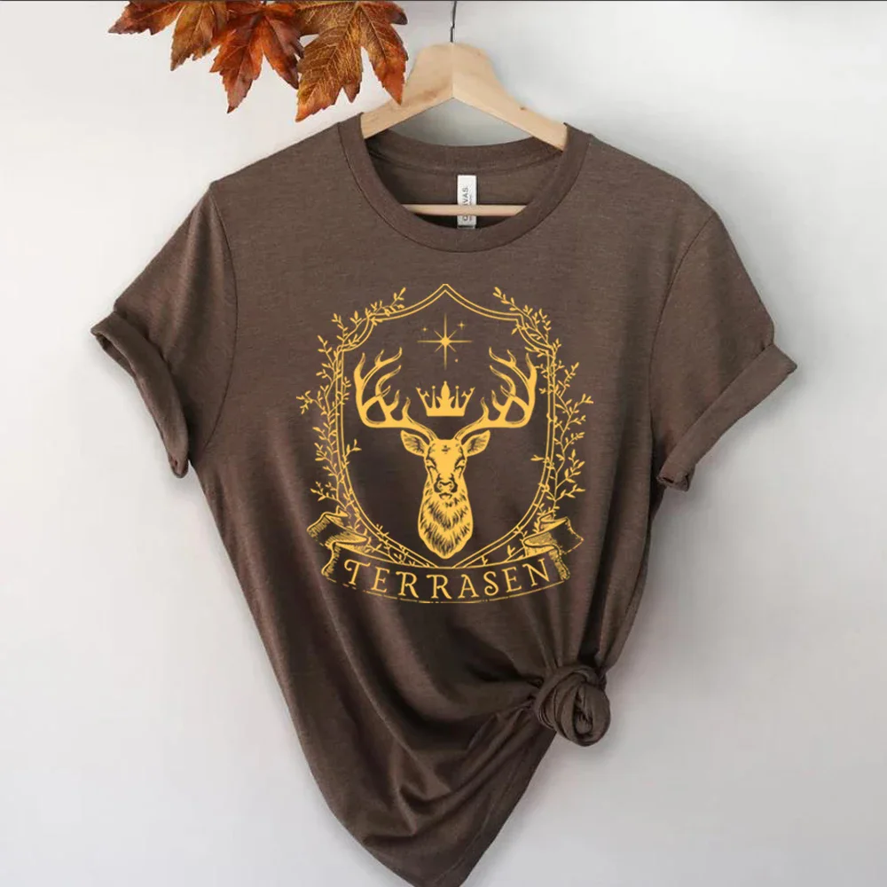 Terrasen Shirt Throne of Glass Merch Sarah J Maas Bookish Shirt Booklover Gift ACOTAR Crescent City Velaris Tops Graphic Tees