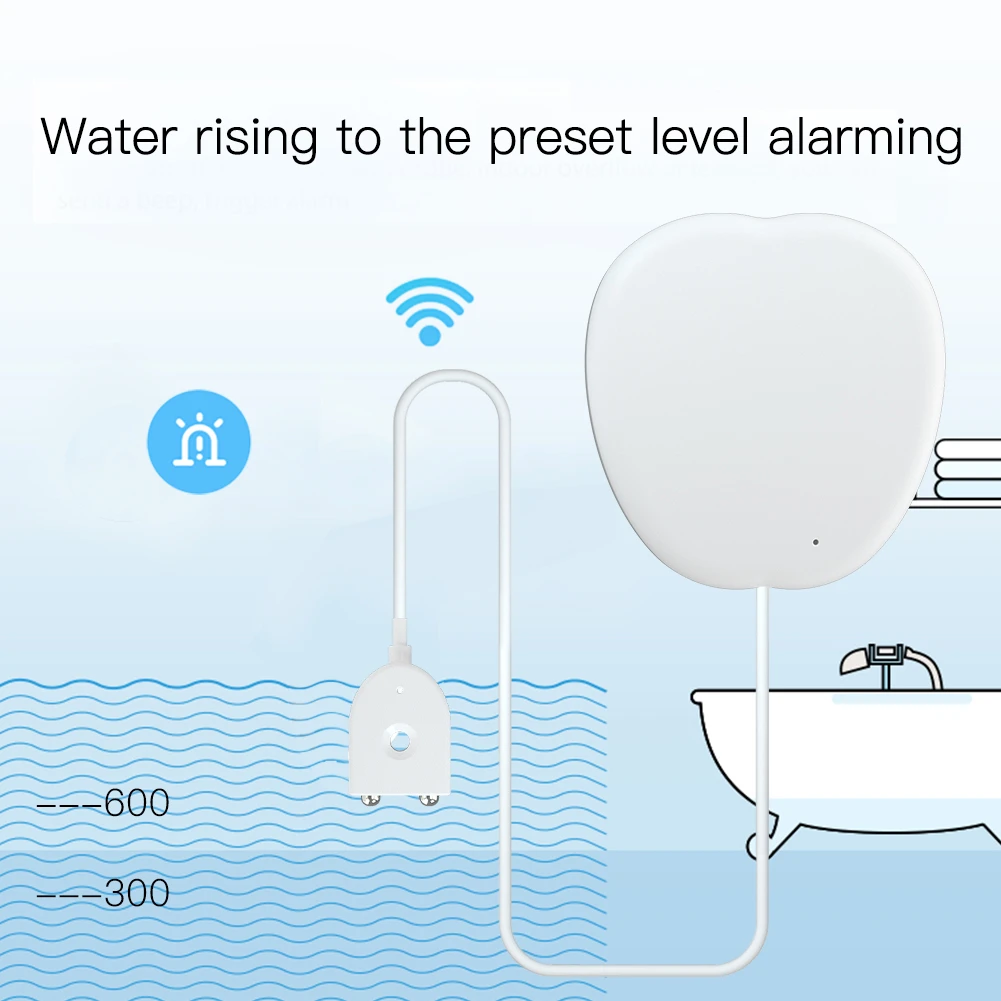 New WiFi Smart Flood Sensor Water Leakage Detector Flood Notification Alert Overflow Security Alarm System Tuya Smart Life App