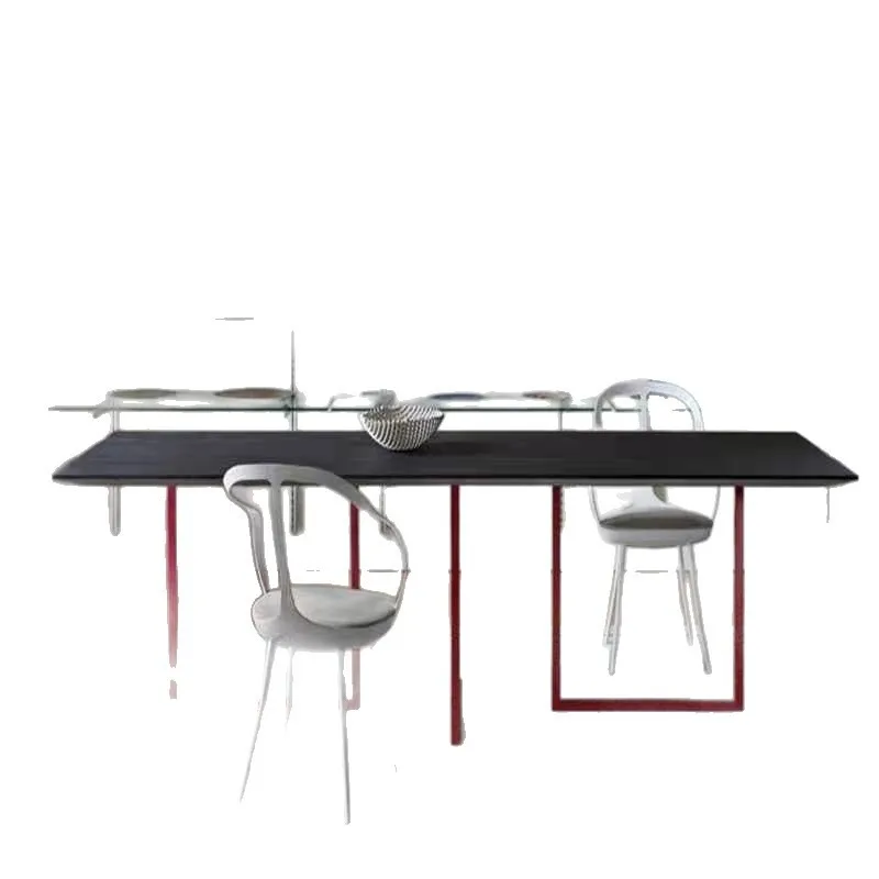 Minimalist solid wood dining table, simple long conference table