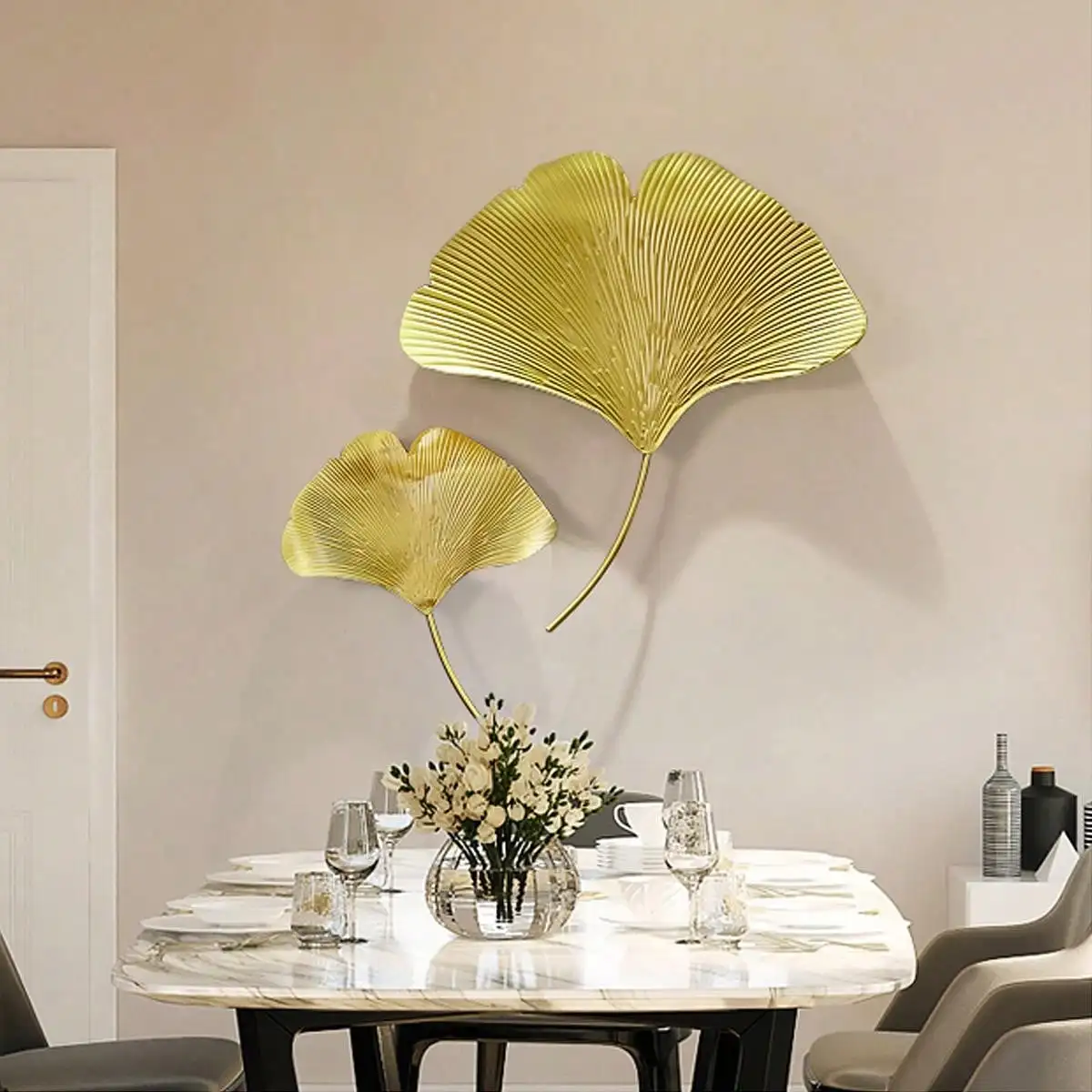 1pc Minimalist Creative Stereo Ginkgo Leaf Hangings Home Decor Wall Decor For Living Room, Porch, Bedroom, Sofa Background Wall