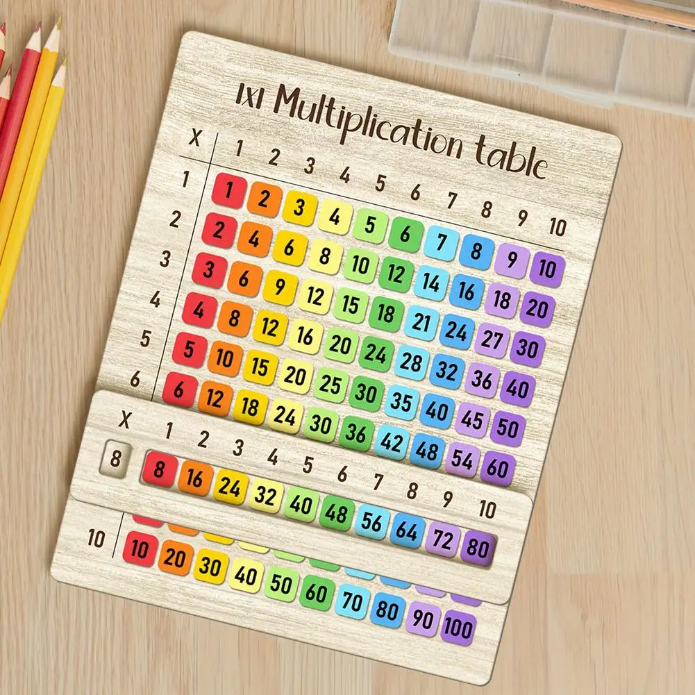 Multiplication Table Wooden Board Set Colorful Multiplication Boards For Math Classes Math Teaching Tool Learn Educational Toys