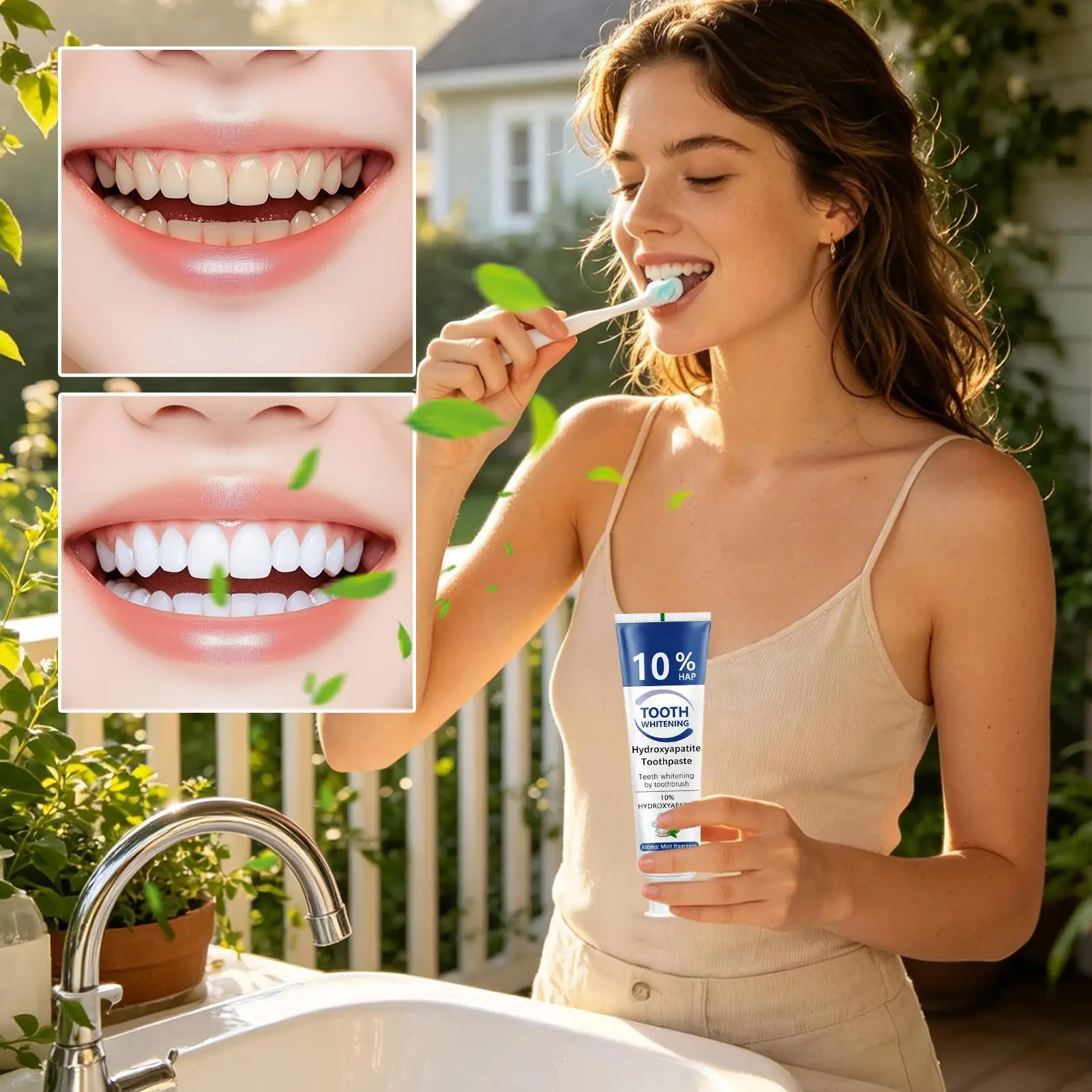 100G Teeth Brightening Toothpaste, Refreshing Mint Stain Remover & Breath Freshener for Adults Youth Teens Travel