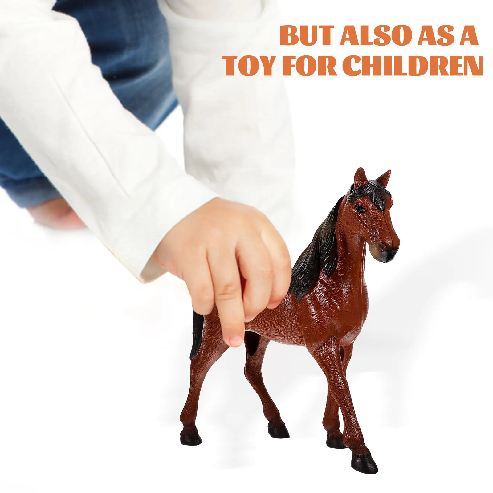 Large Lifelike Plastic Horse Decoration for Home Garden Desktop Scene Layout Educational Animal Cognitive Decor Simulation Horse
