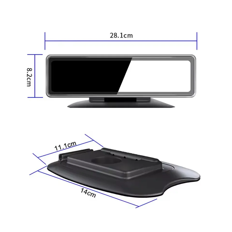 

12-Inch 360 Dashboard Car DVR 4 Recording Night Vision Car Video Recorder FHD 1080P Touch Screen 4 Screen Display Dashboa