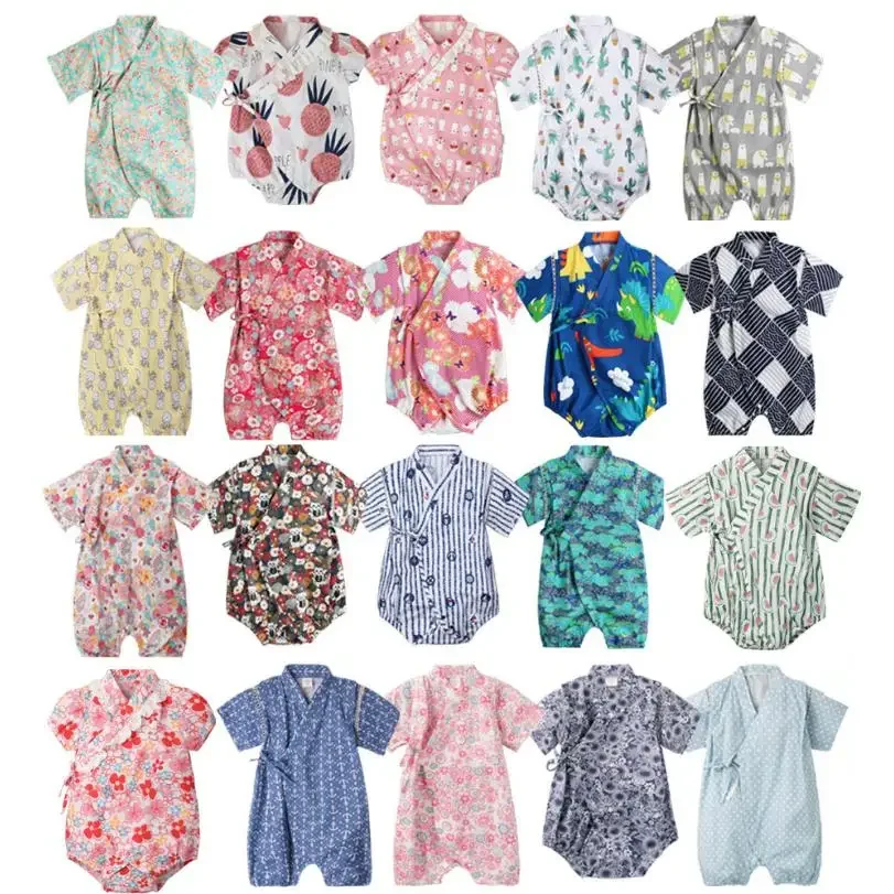 

Kimono Baby Clothes Japanese Style Kids Clothes Girls Romper Retro Bathrobe Uniform Clothes Infants Print Costume Unisex