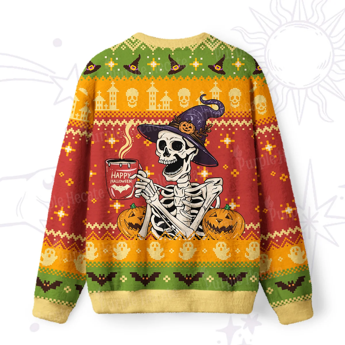 Y2K Women's Autumn and Winter Season Top, Home Casual Hoodie, Witch Print Loose Long Sleeved Hoodie S-XXXL Size