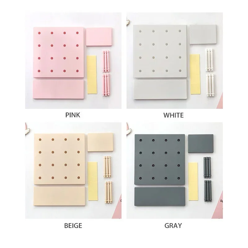 Punch Free Pegboard Display Stand Wall Organizer Storage Plate Living Room Kitchen Bedroom Wall Hanging Decoration Wall Shelf