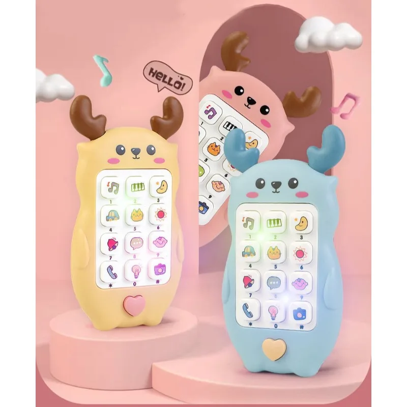 Children's Toys, Soft Plastic Music And Light Story Learning To Help Sleep, Rich Content Simulation Mobile Phone Interaction Gif