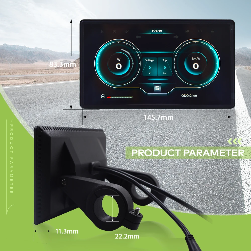 H8【UART2】 Elektrischer Fahrradcomputer mit Bildschirmprojektion, Navigation, Digitaler Stoppuhr, Tachometer für E-Bike, Radfahren, Kilometerzähler – Detail 7