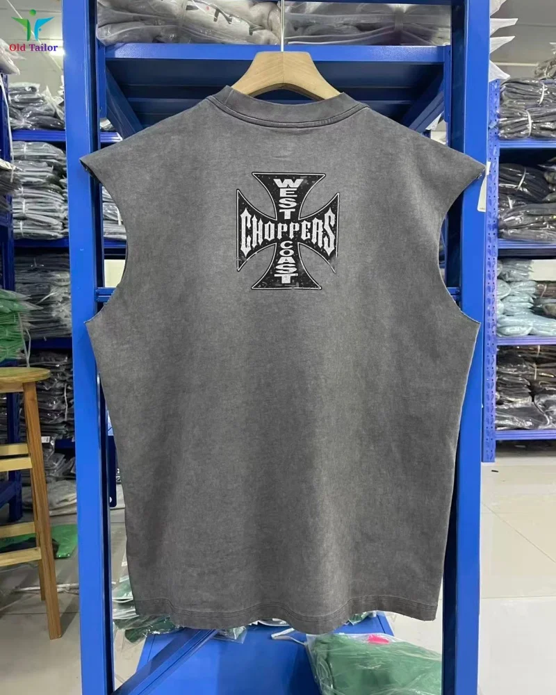 

Модная новинка: винтажная безрукавка West Coast Choppers 26SS в стиле 90-х с принтом черепа, повседневный оверсайз топ для мужчин и женщин