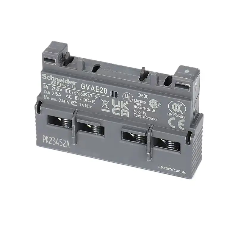 

Вспомогательный контакт автоматического выключателя двигателя Schneider GVAE11 GVAN20, протектор, официальный контакт 1, нормально разомкнутый, 1 открытый, 1 закрытый