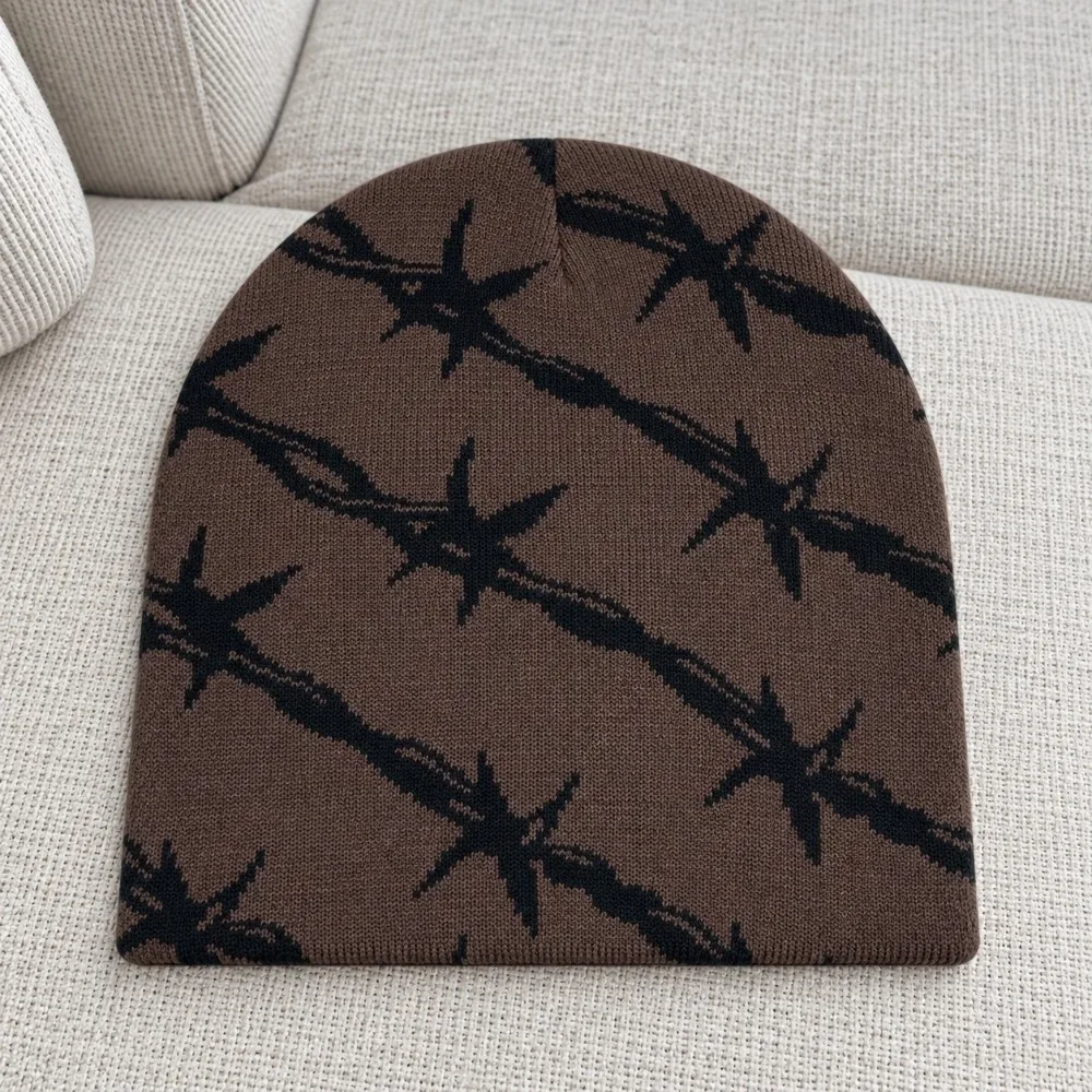 Streetwear Warm Double Layer Knit Beanie Thickened Stretchy Winter Skull Cap Breathable Soft Knitted Hat Outdoor