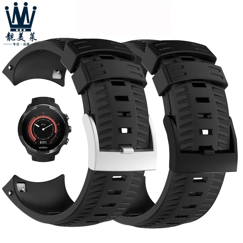 Rubber Silicone Strap For Suunto 7 D5 9 TRAVERSE series Alpha watch 24mm Sports Waterproof watchband man‘s Bracelet with tools