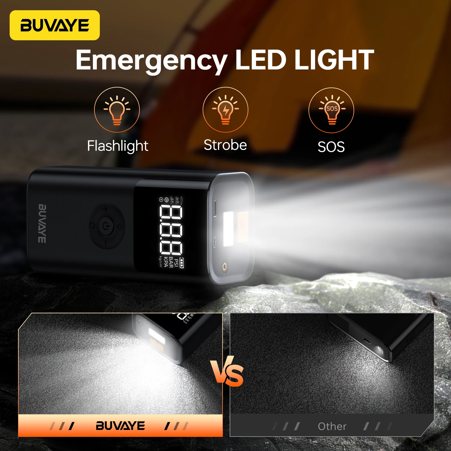 BUVAYE 4 في 1 2500A سيارة الانتقال كاتب PowerBank 150PSI مضخة هواء 12 فولت بطارية الداعم لمحركات الديزل 8.0L والبنزين 6.0L