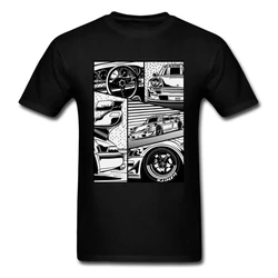 JDM – t-shirt à manches courtes pour homme, haut décontracté, surdimensionné, à la mode, avec Structure en détail de voiture, japon, été, automne