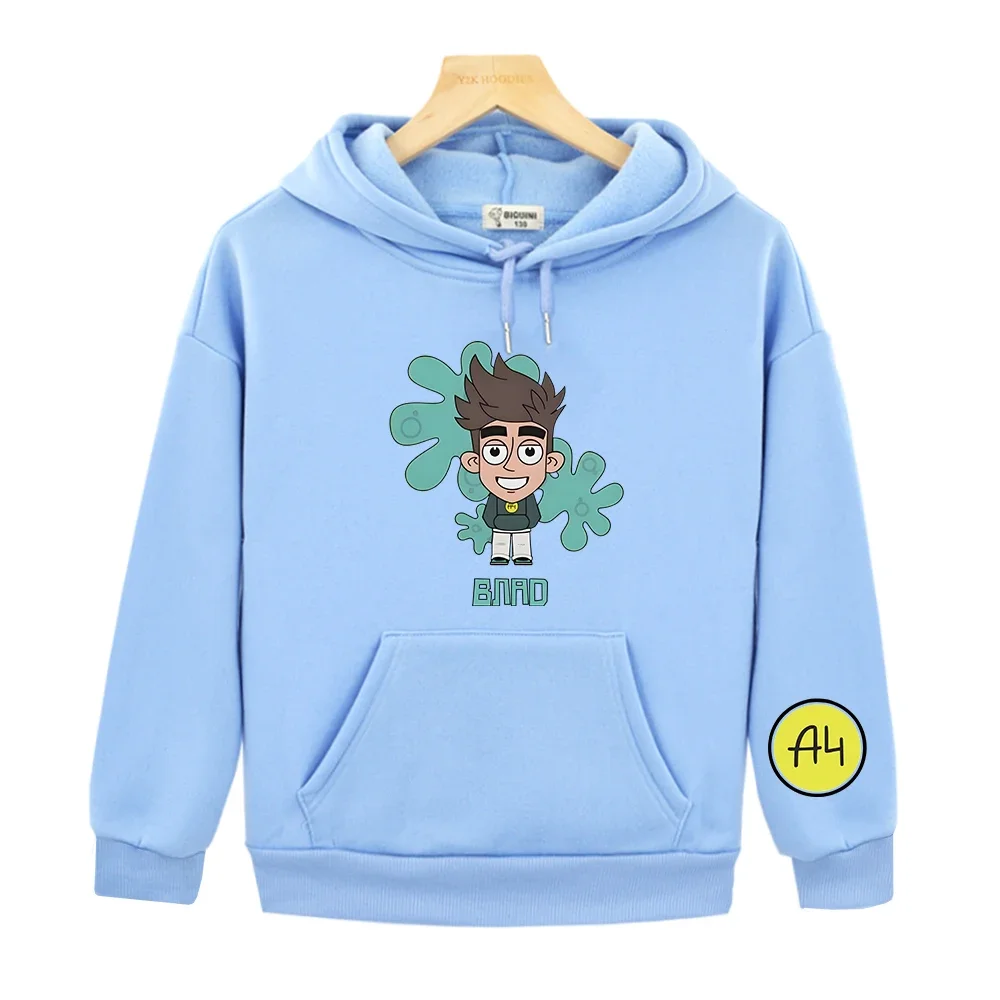 Мерч А4 VladA4 Print Hoodies Kawaii Cartoon Graphic Children Sweatshirt Long Sleeve Boys and Girls Pullovers Hooded Tops Cute