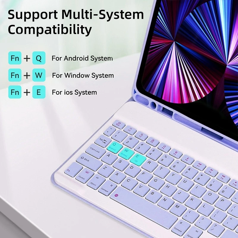 Keyboard Case For For iPad 11th Generation A16 2025 ,Detachable BT Keyboard Tablet Cover For iPad 10th Gen Leather Case Funda