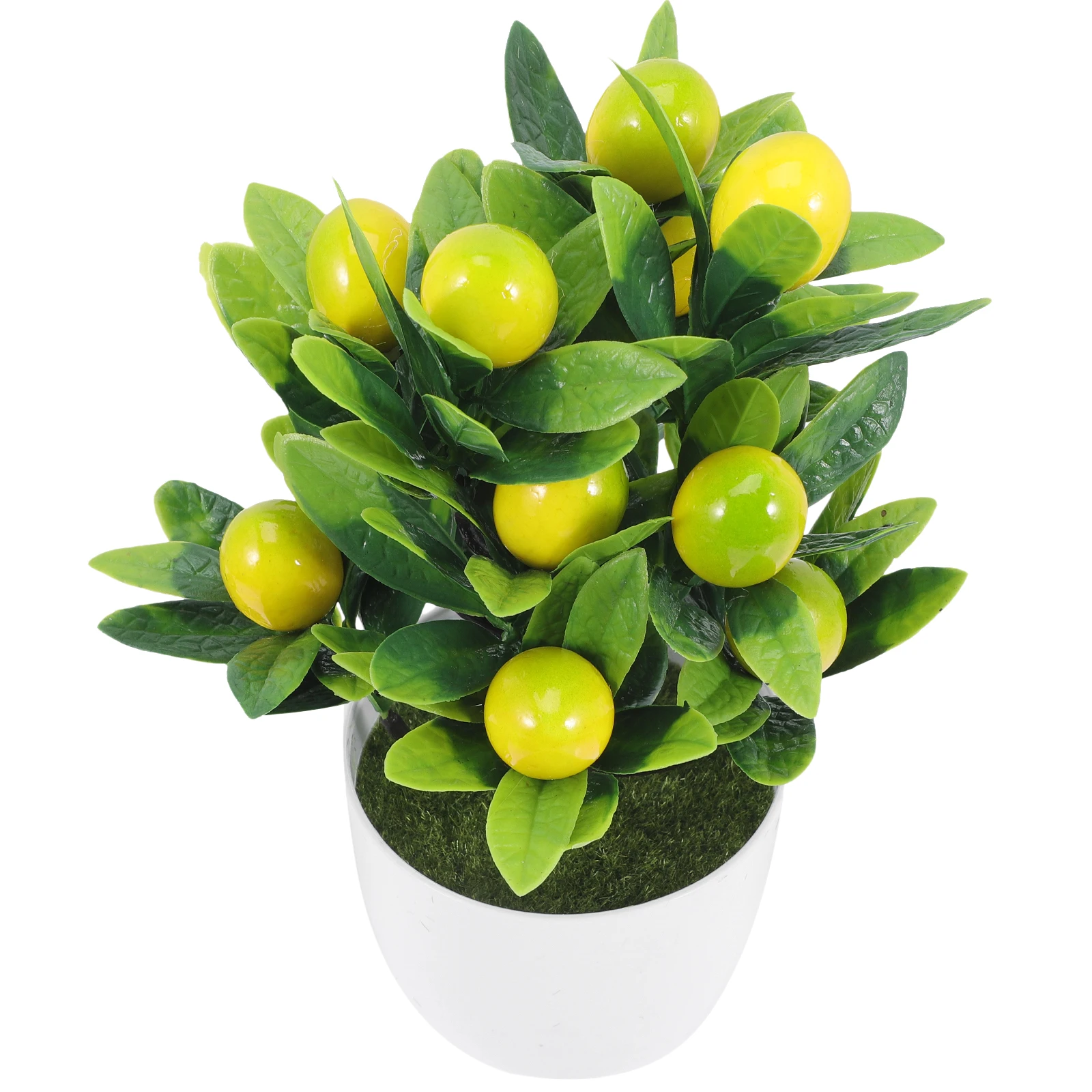 

Artificial Plants Indoor Simulated Fruit Potted Lemon Tree Decorative Desk Lifelike Home Plastic Foam Easy Care Bonsai Plant