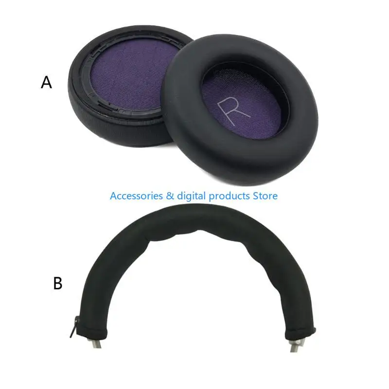 77JD Replacement Earpads Muffs Headband Protein Leather Ear Cushion for BackBeat PRO1