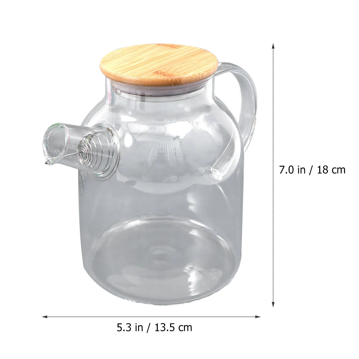 1Pcs 1.6L Thickened Heat-Resistant Glass Juice Pot Cold Hot Beverage Kettle Food-Safe Leakproof Long Spout Filtered Water Tea