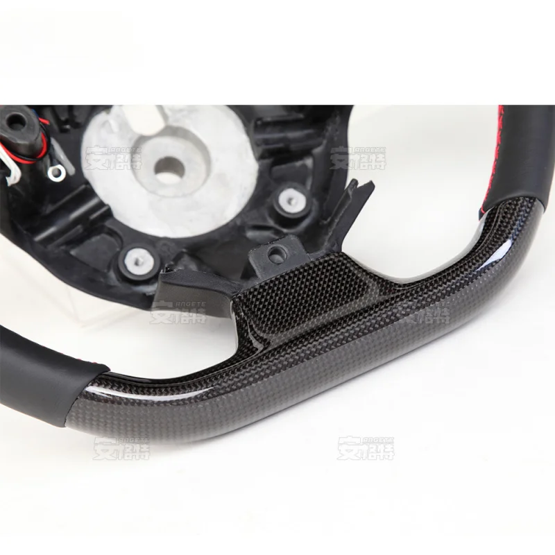 For Ferrari 458 Flat Leather Carbon Fiber LED Running Light Steering Wheel (Custom Luxury Modified Part)