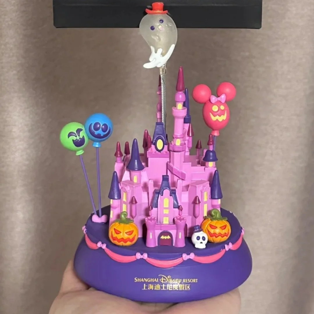 

Light Up Castle Photo Holder Shanghai Disney Resort 2025 Halloween Mickey And Friends With Pumpkin Skull Balloon Desktop Decor