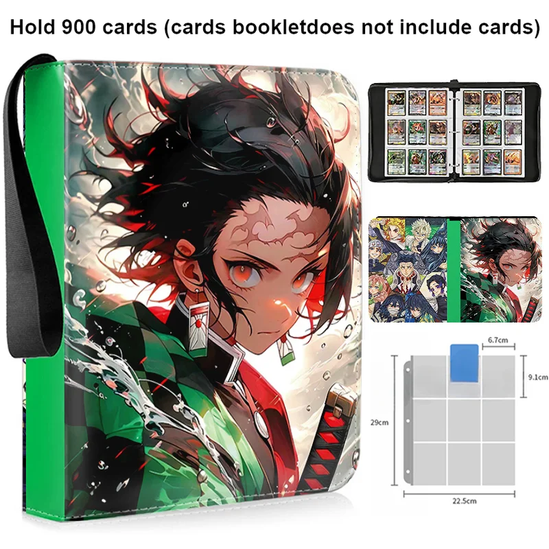 New 400/900 PCS Anime Demon Slayer Cards Album Book  Collection Card Zipper Game Cards Binder Holder Gifts for Kids