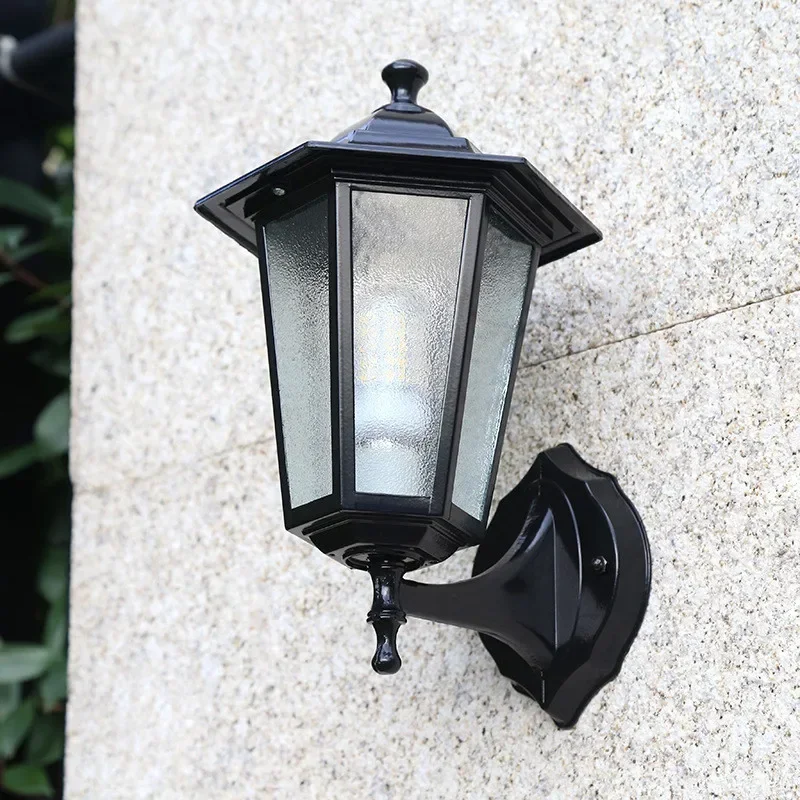 Retro Garden Outdoor Lights Waterproof Lighting Outside Balcony/Corridor/Garden/Yard/Villa E27 LED Industrial Glass Wall Lamps