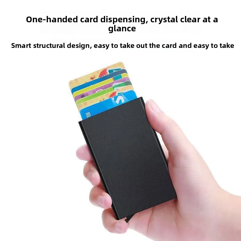 Pop Up Aluminum Credit Card Holder Ultra Thin Waterproof RFID Blocking Protective Slim Card Case
