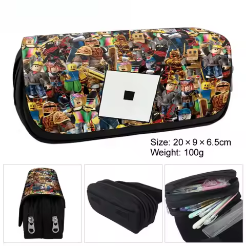 Game Roblox Peripheral Pencil Case Large Capacity Double-deck Stationery Box Student Learning Supplies Birthday Gifts