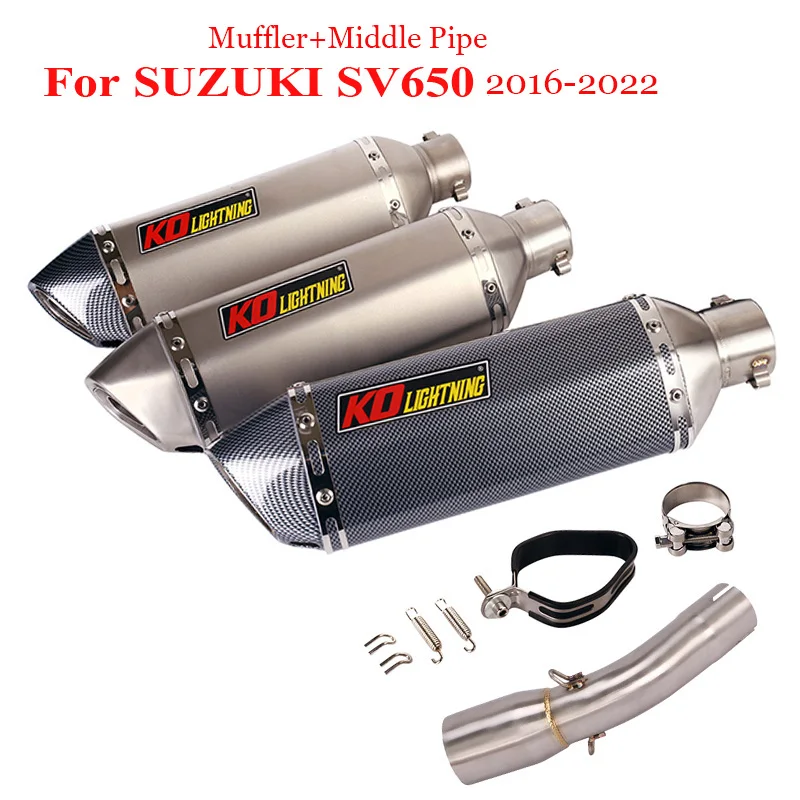 

Slip on 51mm Motorcycle Exhaust System Connection Exhaust Muffler Escape Silencer DB Killer for SUZUKI SV650 2016-2022