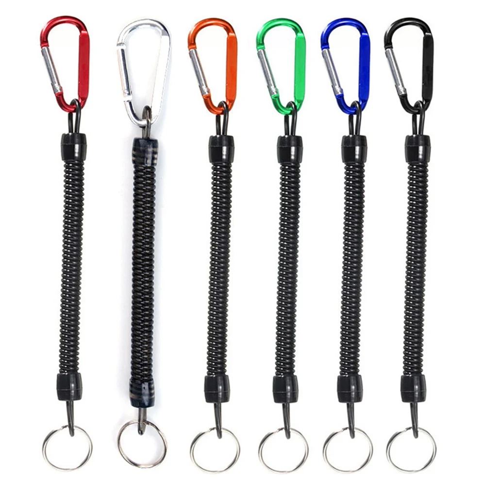 

6 Pcs Fishing Spring Rope with Safety Buckle Retractable Lanyard Anti-Lost Fishing for Connecting Fishing