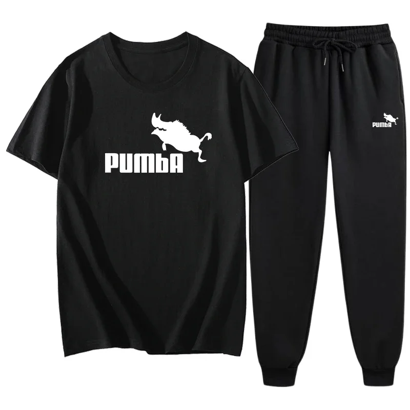 

2025 New Arrival Mens Short Sleeved Sports Wear High Quality Pure Cotton T-shirt and Jogging Pants High Male Daily Casual Suit