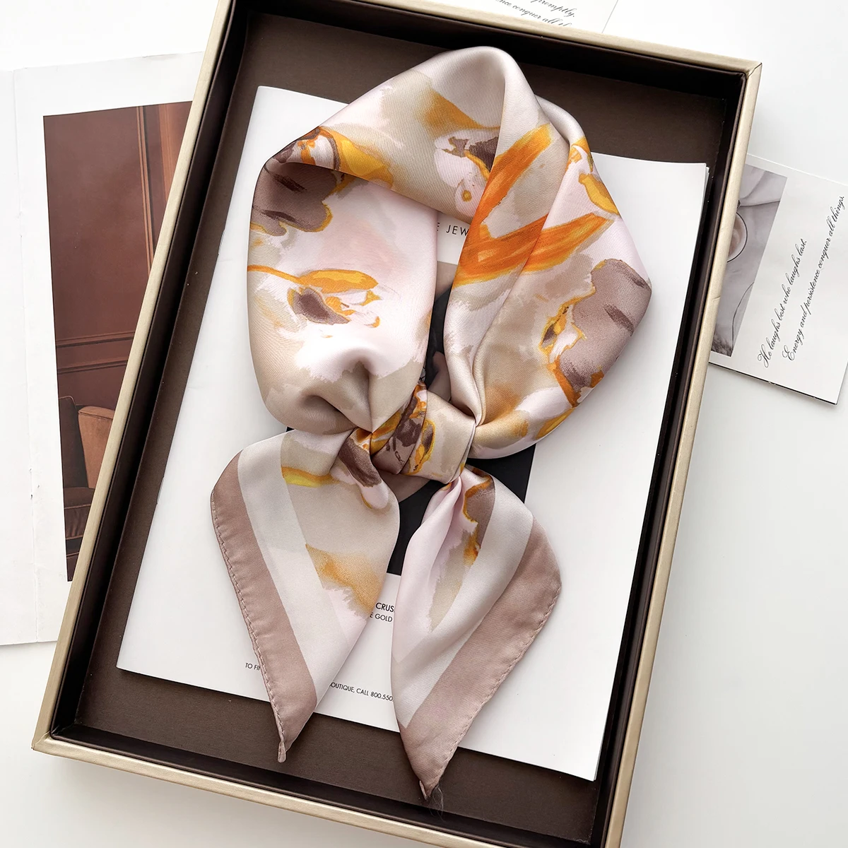 70*70cm Seide Quadrat Schal Frauen Mode Koreanische Version Obst Druck Krawatten Weiblich Foulard Bandana Hijab Kopf schal Halstuch – Detail 3