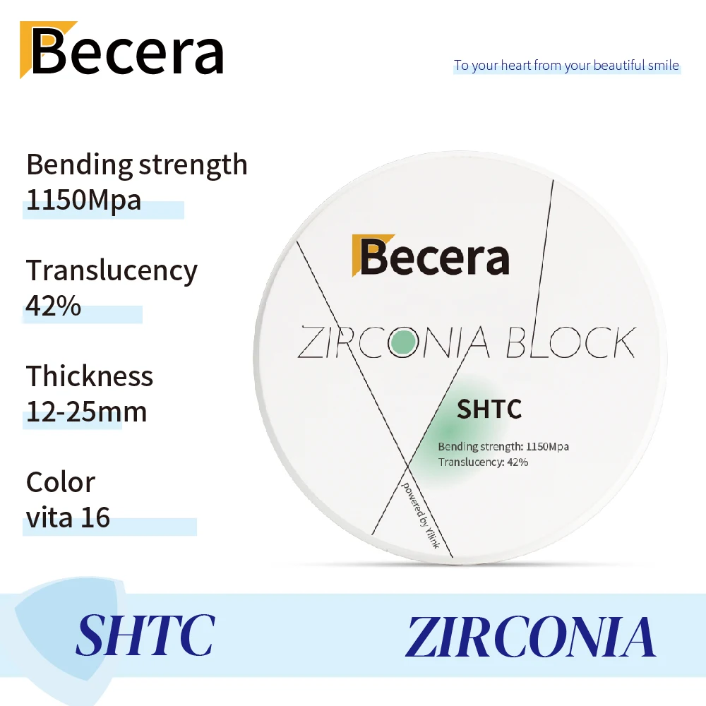 

Becera Color Zirconia Blocks High Translucency Preshade Zirconium Disk Dental Lab Materials for CAD CAM Open System