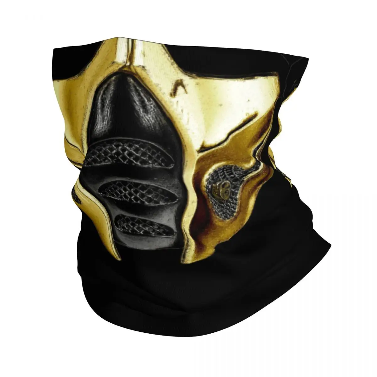 Custom Mortal Kombat Scorpion Warrior Cosplay Bandana Neck Warmer   Winter Ski Tube Scarf Gaiter Sub Zero Ninja Game Face Cover.