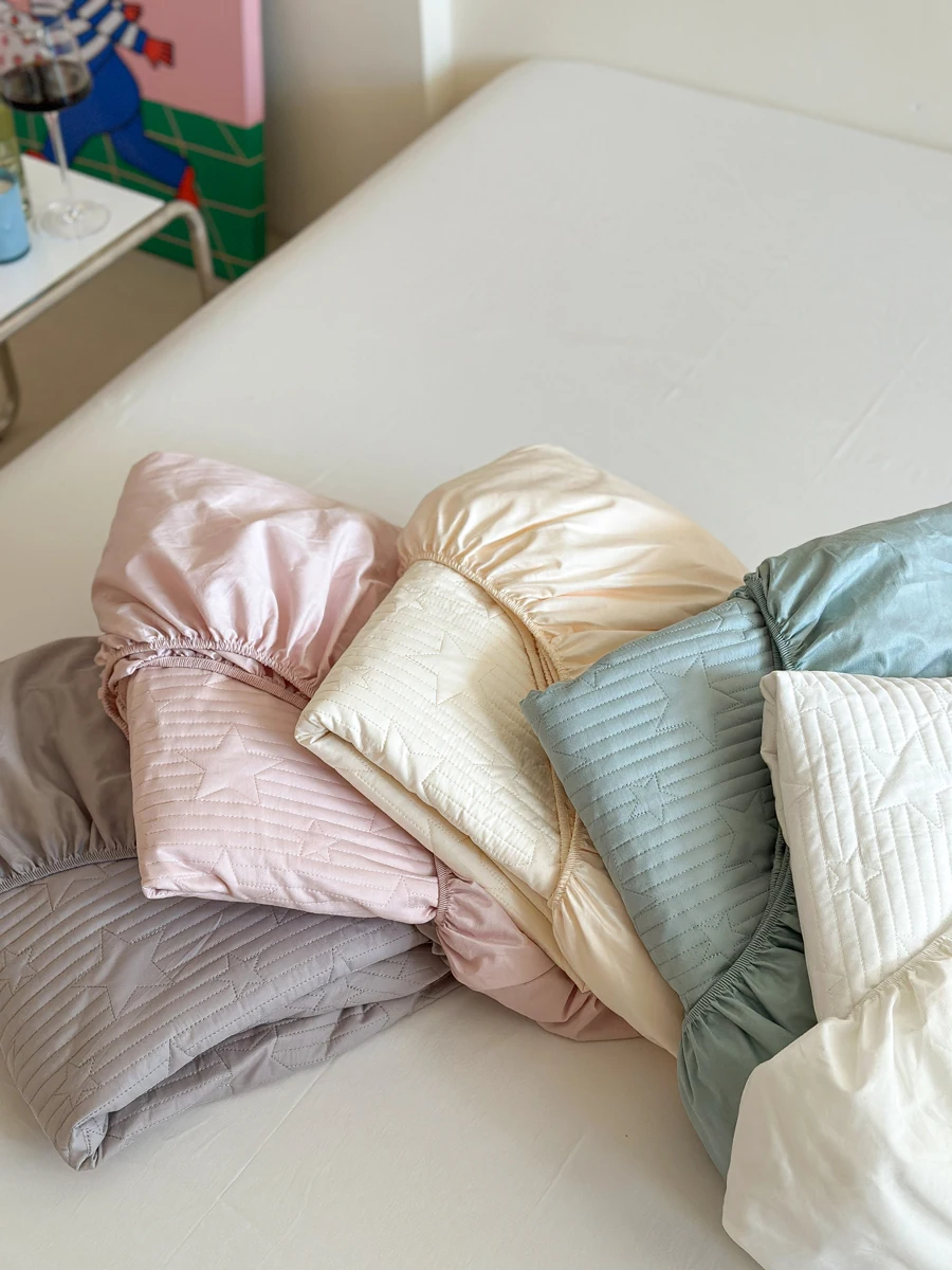 

Универсальный всесезонный стеганый чехол-протектор для матраса из чистого хлопка, машинная стирка, противоскользящий, с увеличенной высотой