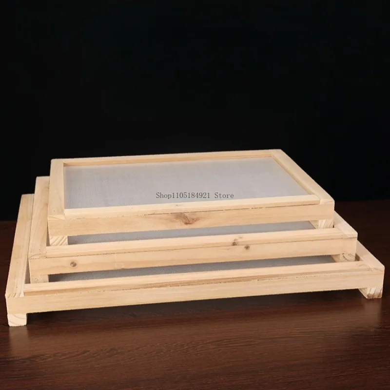 45X35cm Extra Large Solid Wood Drying Incense Net 30 Mesh Large Hole Nylon Mesh Handmade Incense Bead Joss Sticks Drying Rack