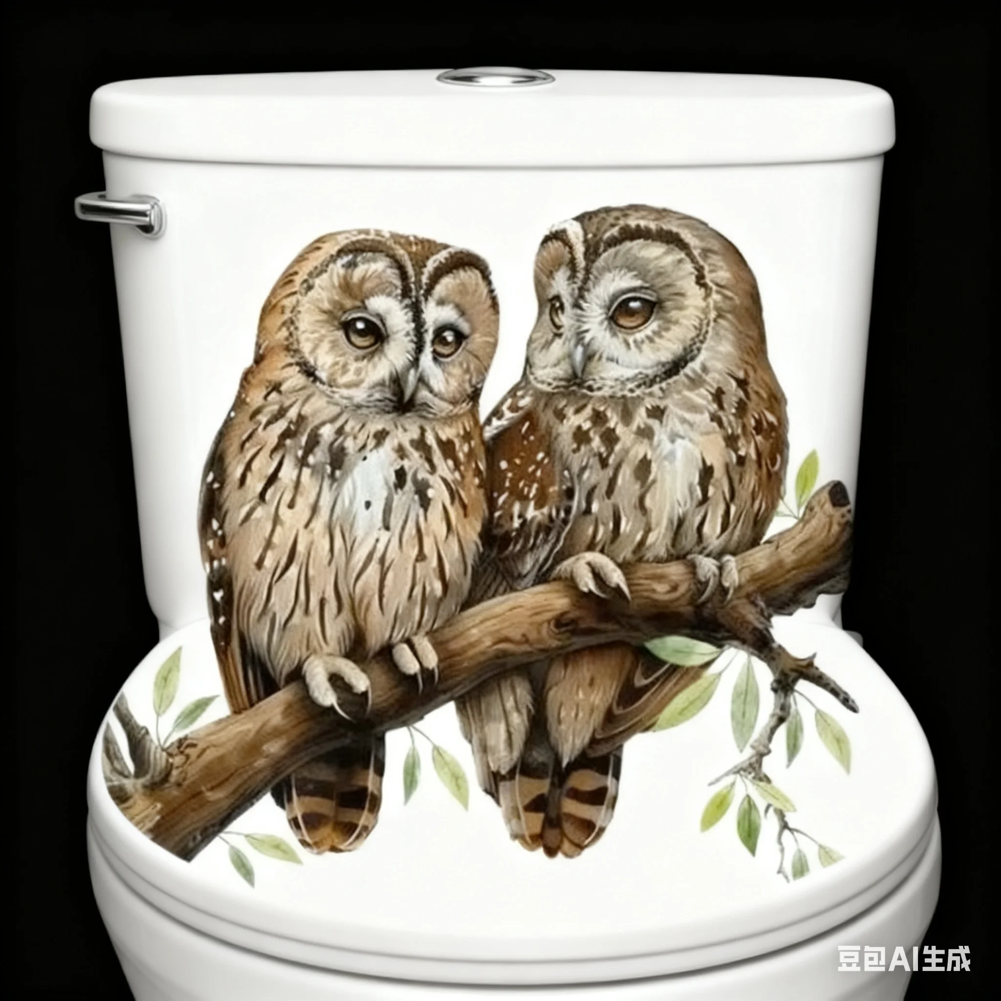 Cartoon Owl Sitting on a Branch Wall Stickers Bedroom Kids Room Background Decoration Mural Animals Home Decor