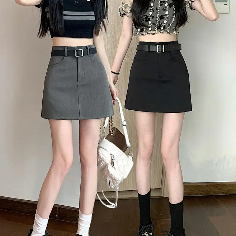 A-line Skirts Women Mini Preppy Style High Waist Hotsweet Simple All-match Summer New Arrivals Prevalent Korean Version Chic Ins