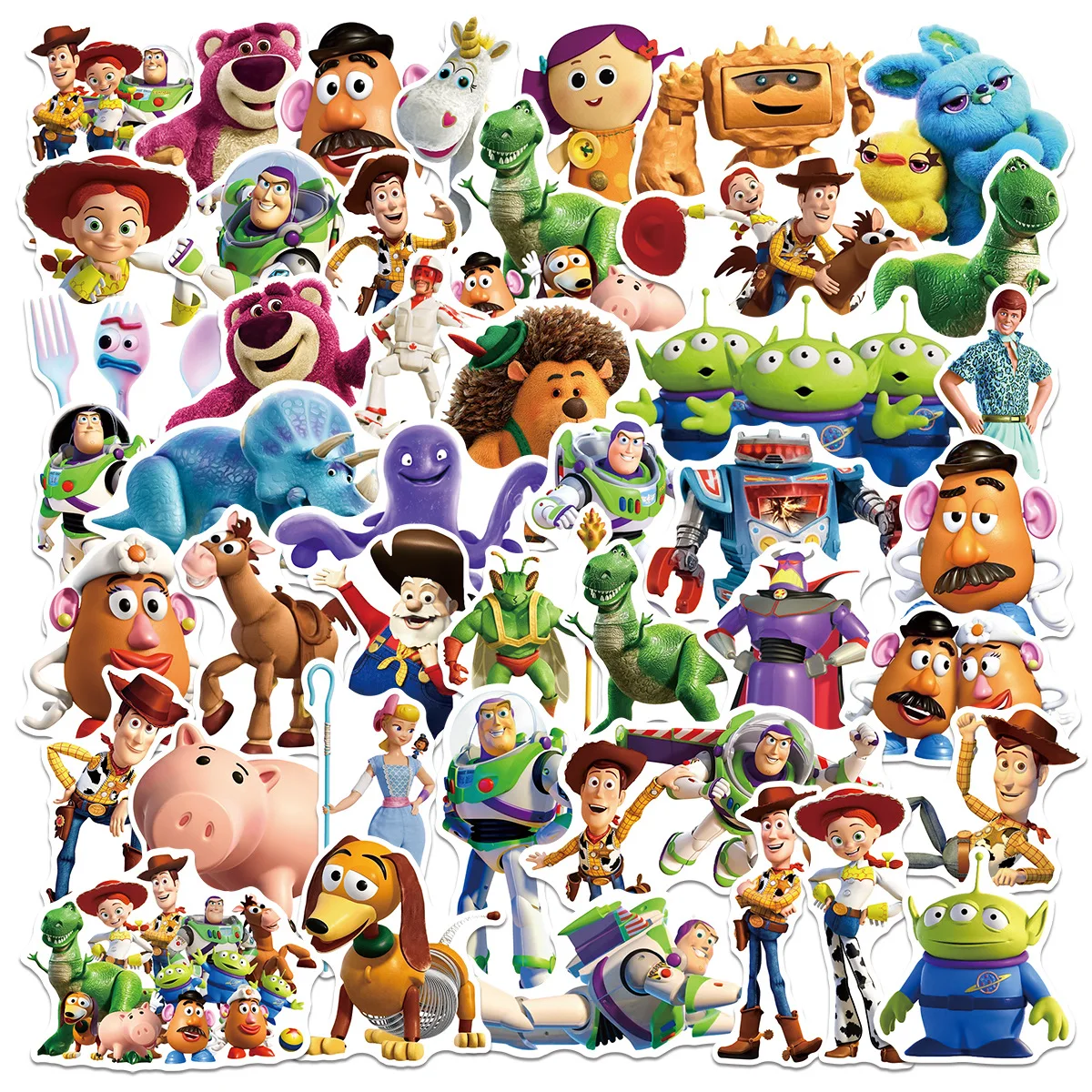 

50pcs Toy Story Cartoon Graffiti Stickers Waterproof Decals Stickers For Phone Suitcase Thermos Notebook Ipad Stickers Toys Gift