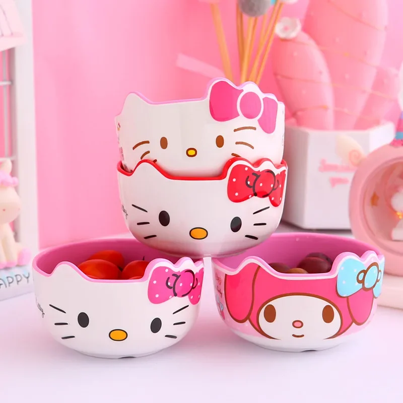 Sanrio Hello Kitty Schüssel Cartoon Niedliche Suppenschüsseln Anti-Drop Küchengeschirr Zubehör Kreativität Geschirr Instant-Nudelschüssel