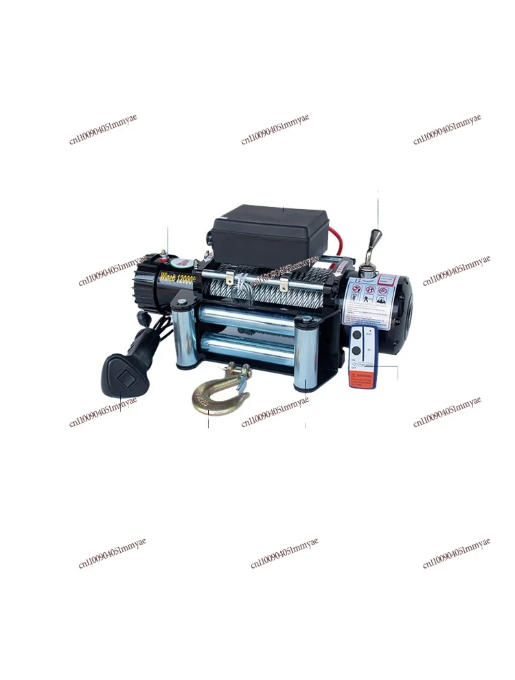 

Electric winch 12v crane 24v electric hoist hoist off-road vehicle self-rescue traction and rescue wireless remote control