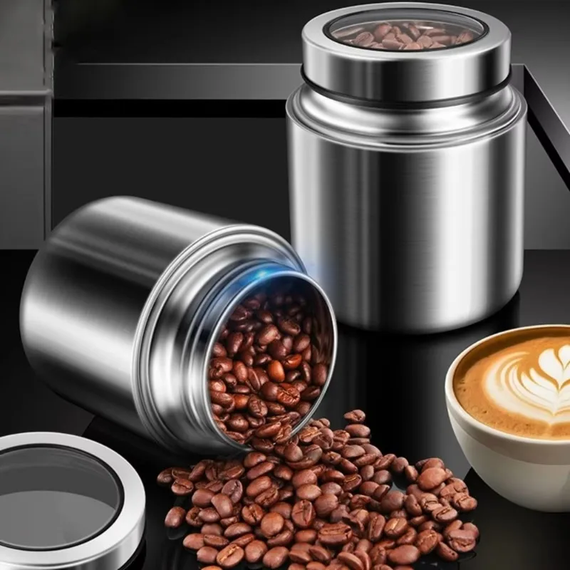 316 Stainless Steel Tea Canister Moisture Proof Sealed Lid Shatter Resistant Tea Storage Jar Airtight Tea Container Grain